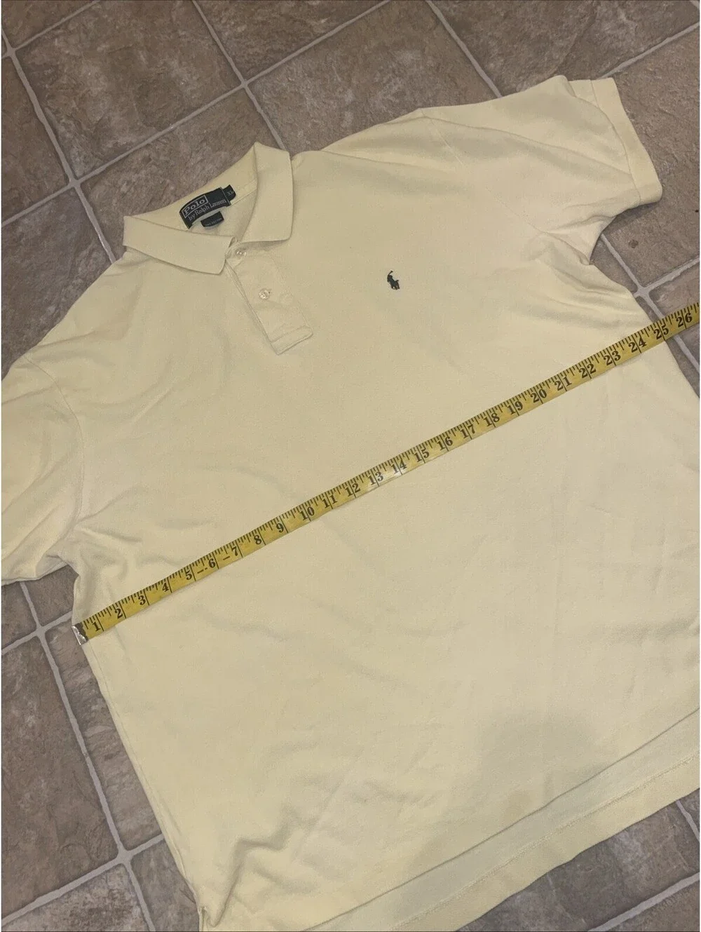 Polo by Ralph Lauren Men’s XL Yellow Knit Short Sleeve Polo Shirt Black Pony